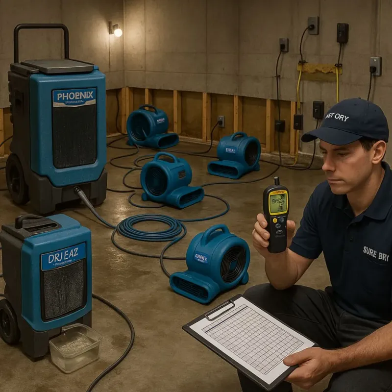 Structural Drying and Dehumidification process in Seagoville, TX